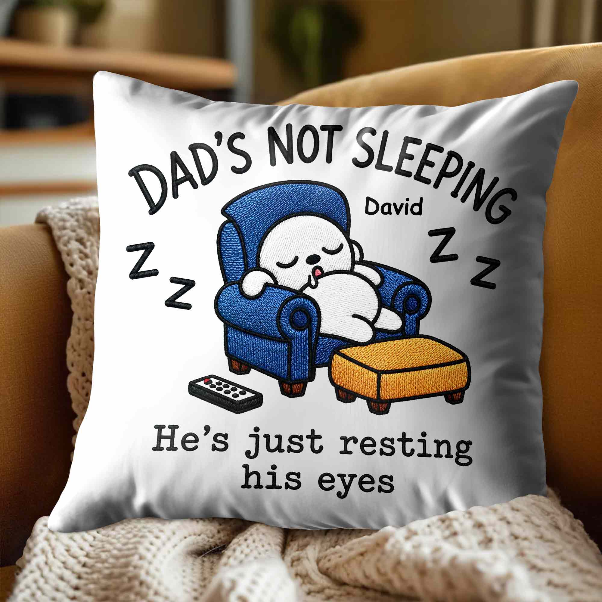 Personalized Custom Pillow for Dad Resting Eyes Gift Pillow GradoCreations