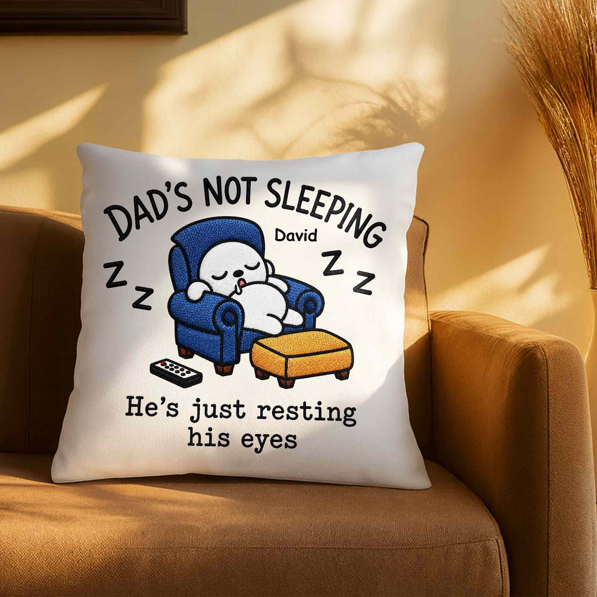 Personalized Custom Pillow for Dad Resting Eyes Gift Pillow GradoCreations