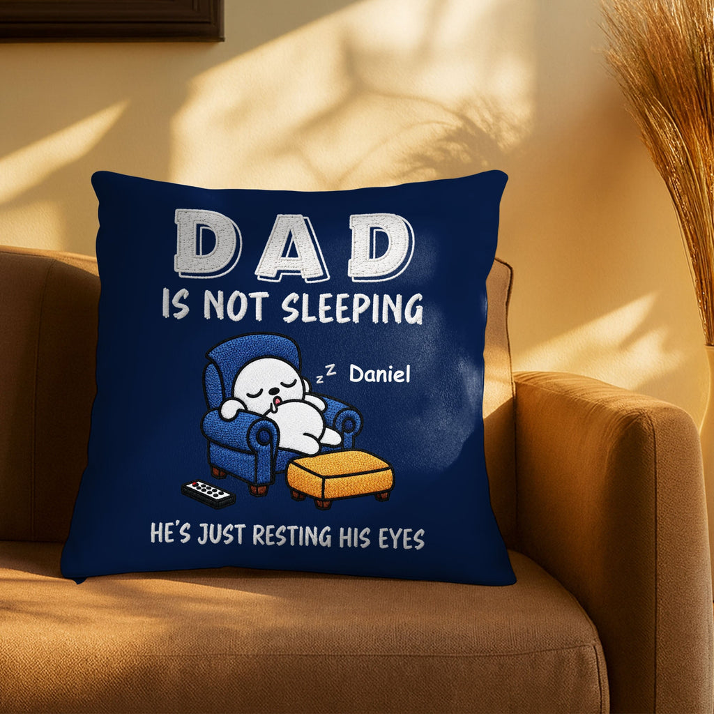 Personalized Custom Pillow for Dad Embroidery Effect Gift Pillow GradoCreations