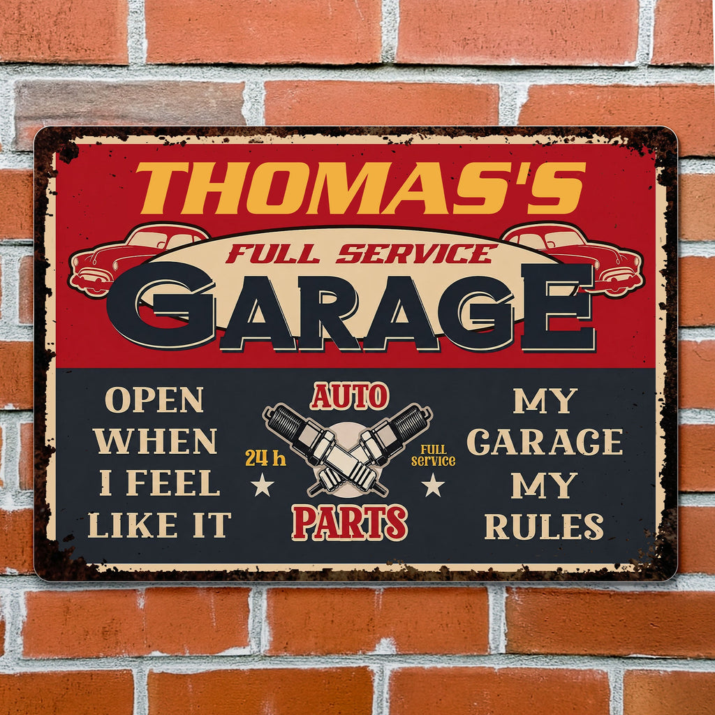 Personalized Vintage Metal Sign for Dad Garage Decor Gift Metal Sign GradoCreations