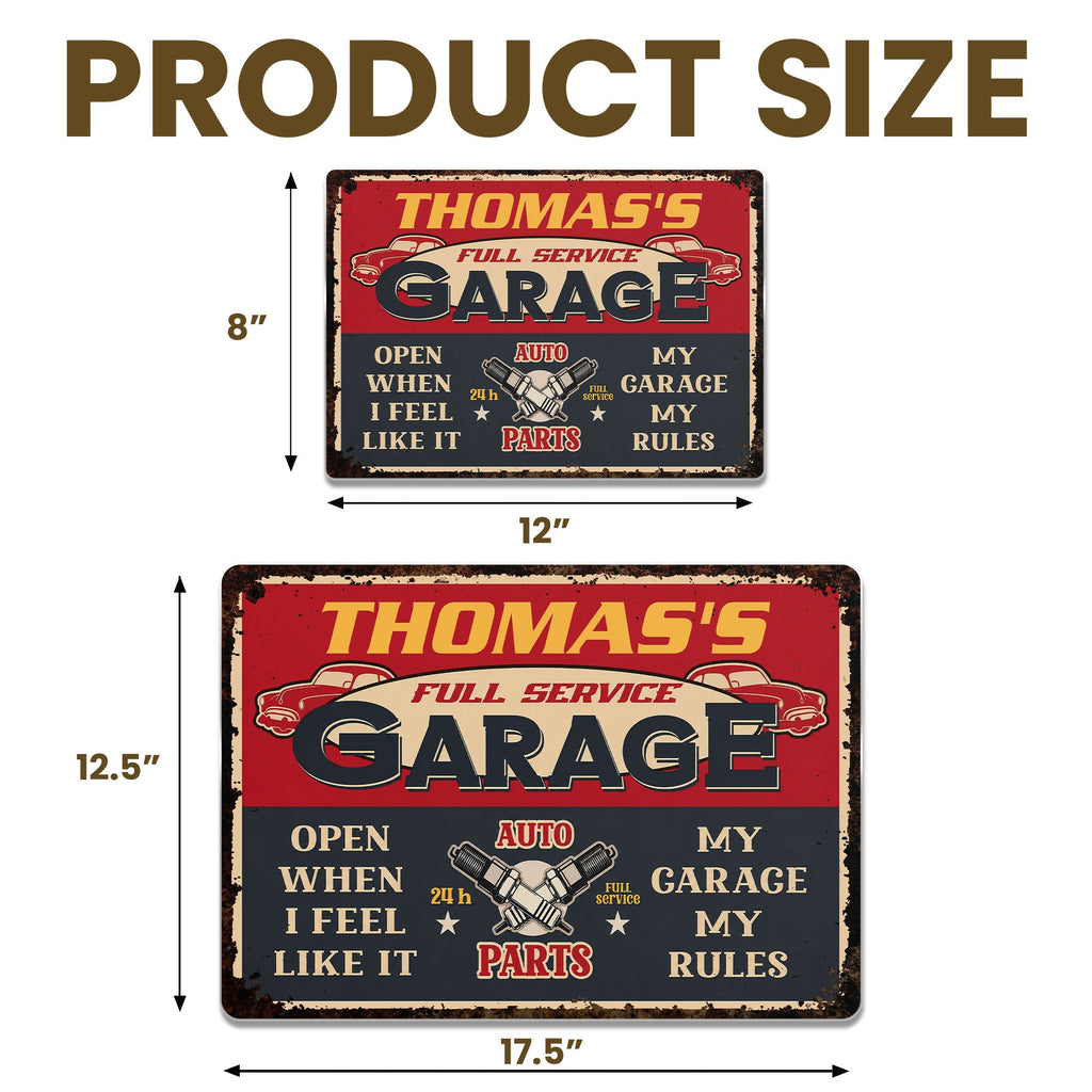 Personalized Vintage Metal Sign for Dad Garage Decor Gift Metal Sign GradoCreations