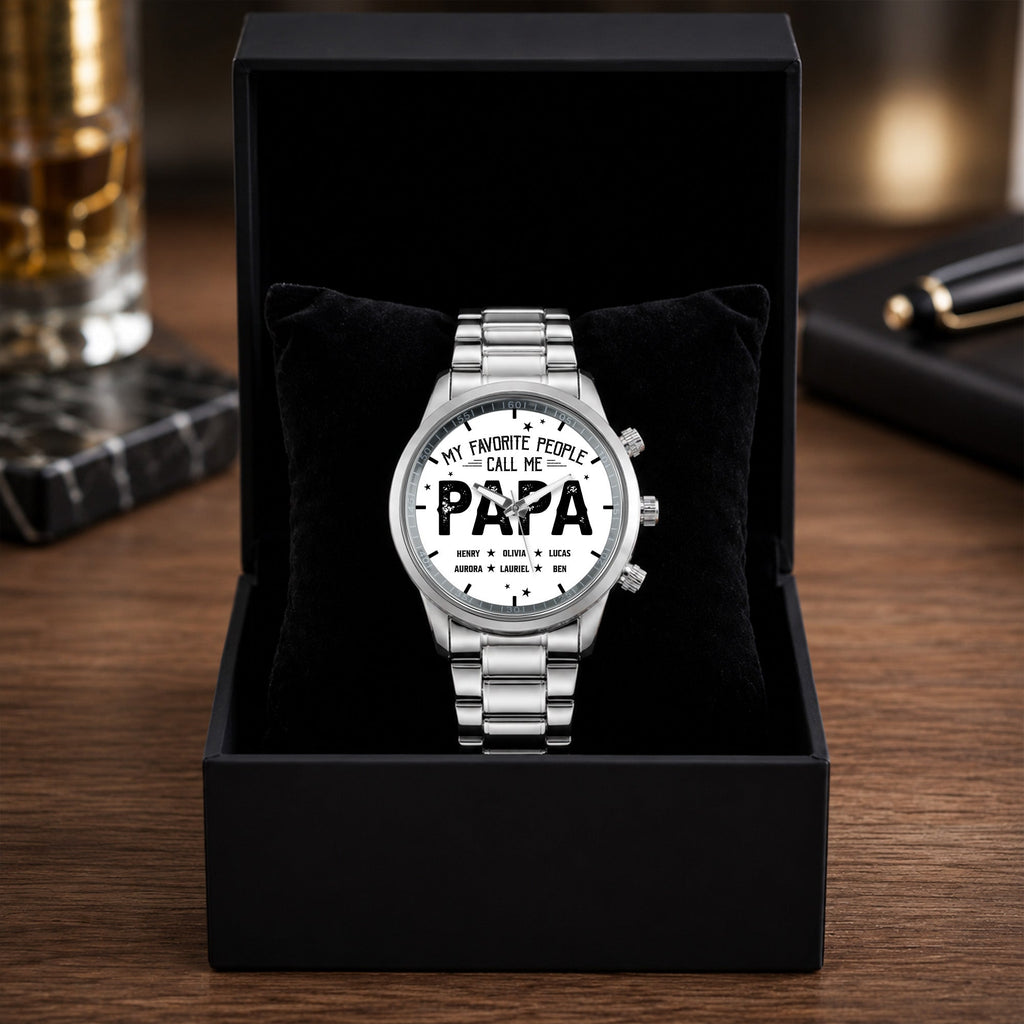 Personalized Custom Men's Watch with Engraved Name Gift for Dad Men's Watch GradoCreations