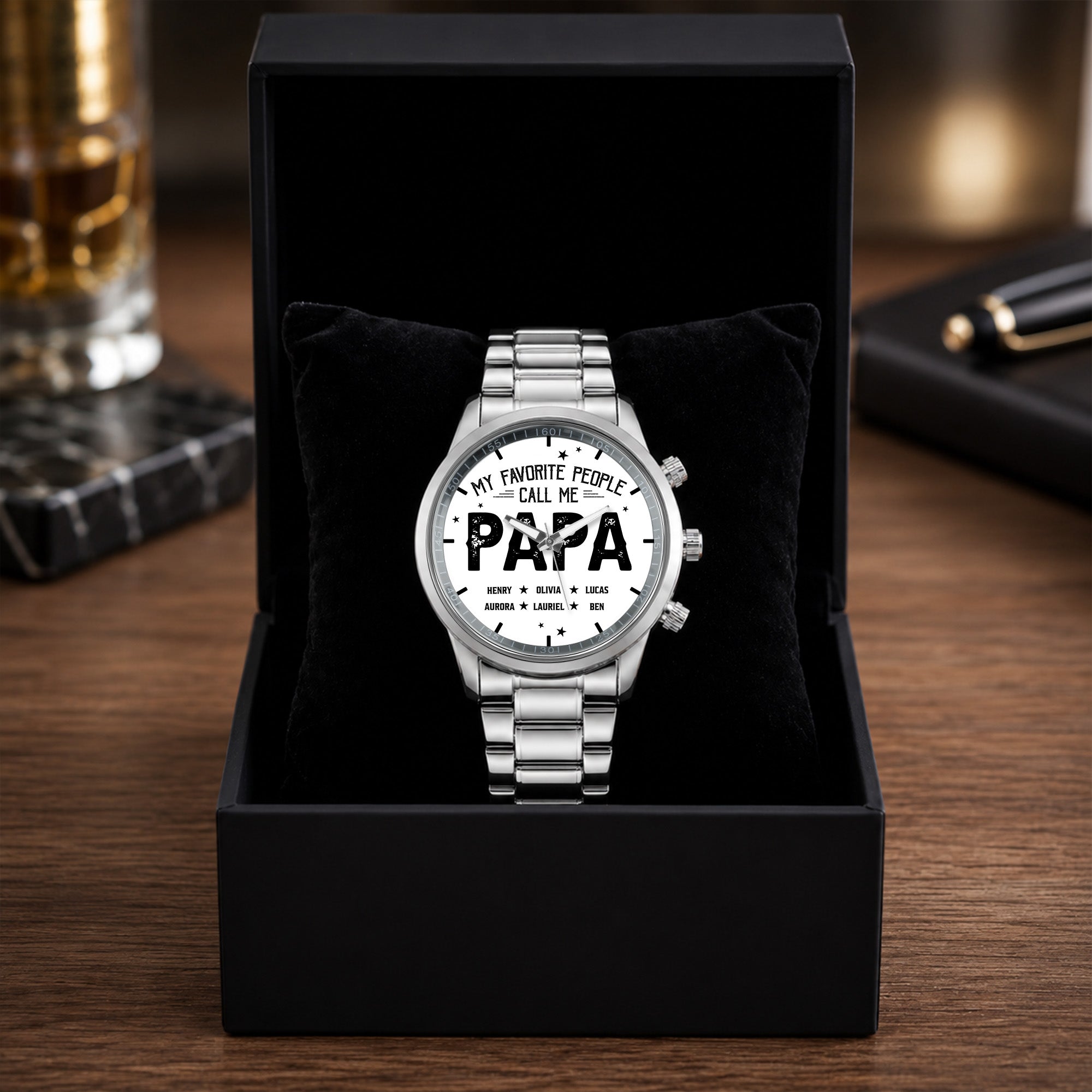 Personalized Custom Men's Watch with Engraved Name Gift for Dad Men's Watch GradoCreations