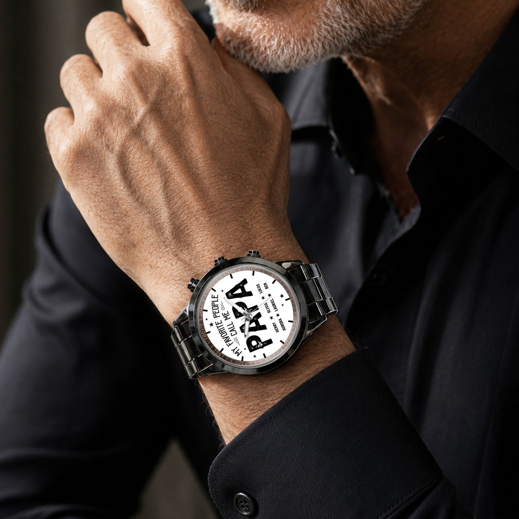 Personalized Custom Men's Watch with Engraved Name Gift for Dad Men's Watch GradoCreations