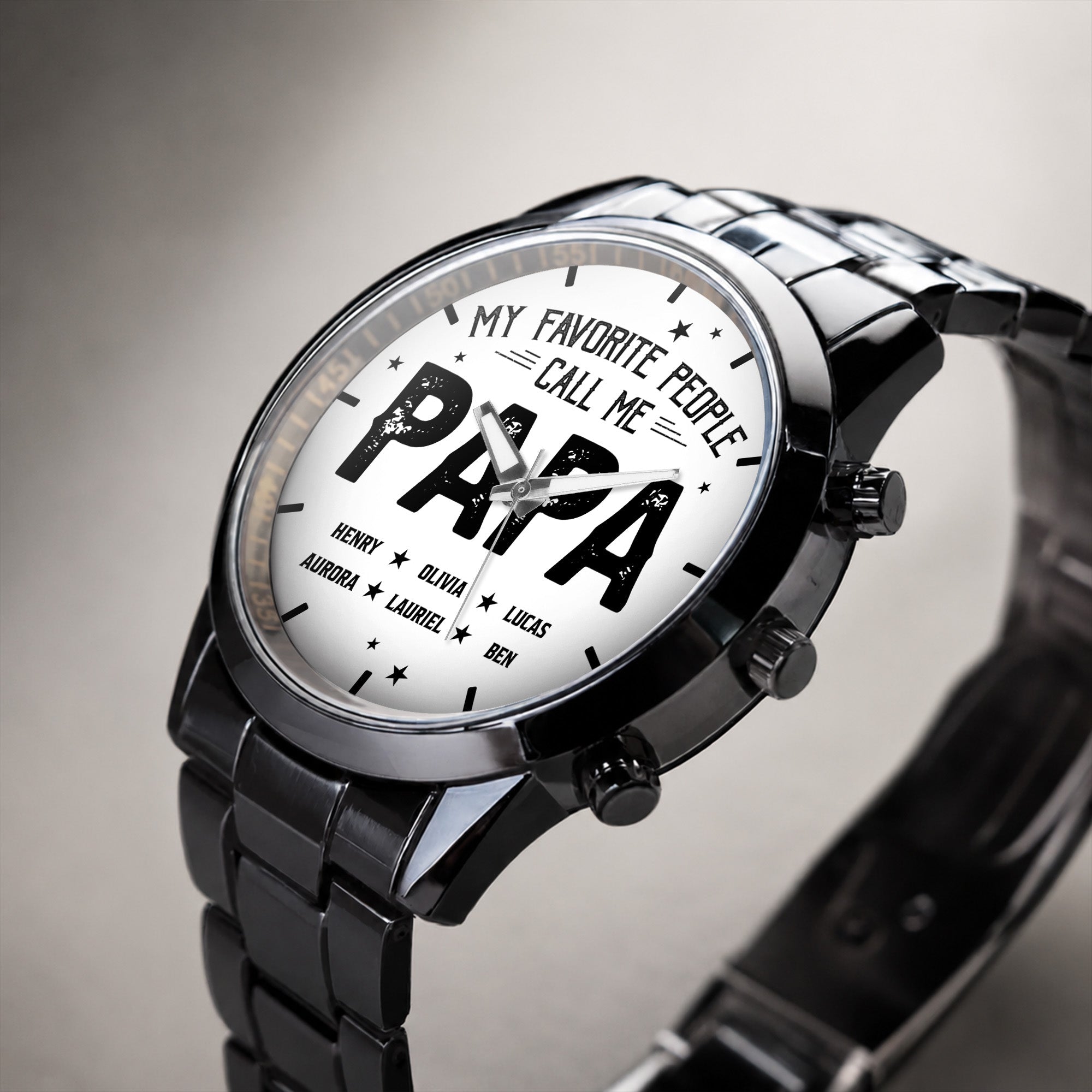 Personalized Custom Men's Watch with Engraved Name Gift for Dad Men's Watch GradoCreations