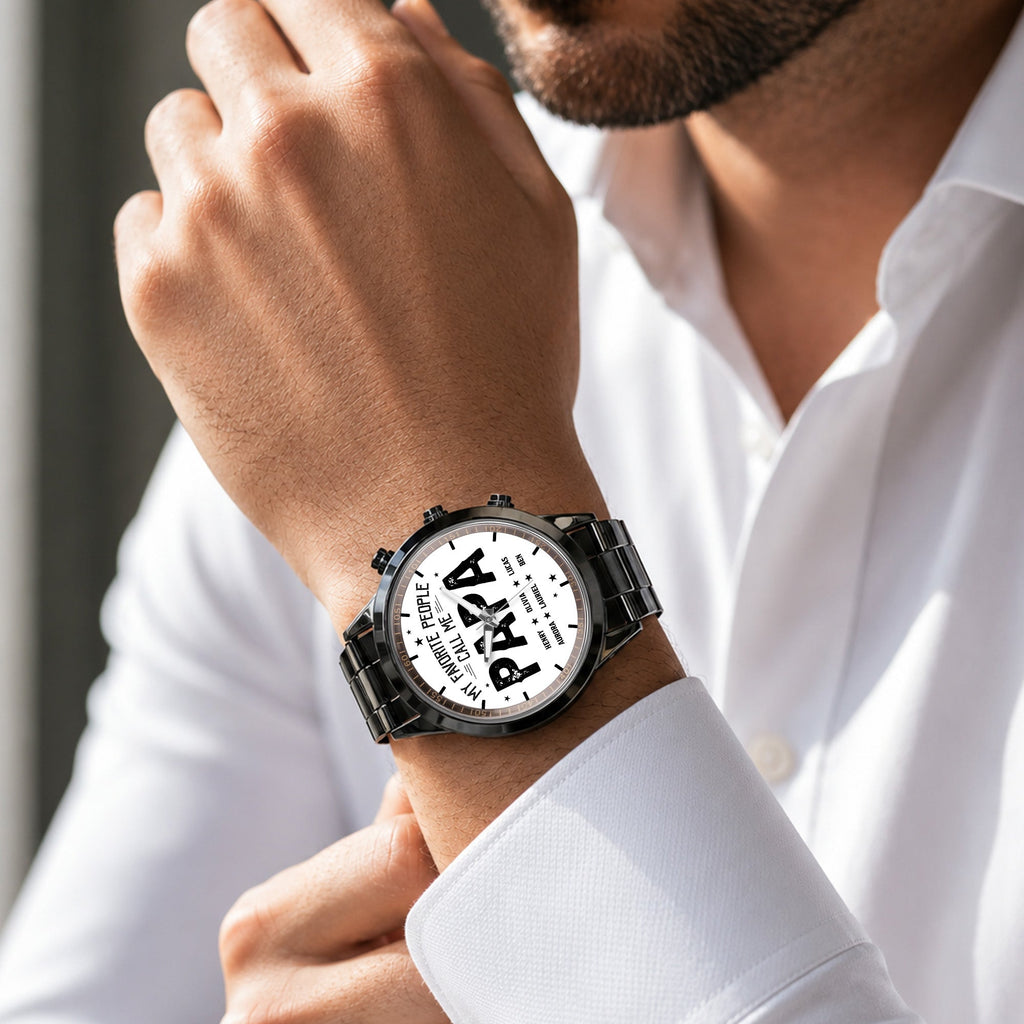 Personalized Custom Men's Watch with Engraved Name Gift for Dad Men's Watch GradoCreations