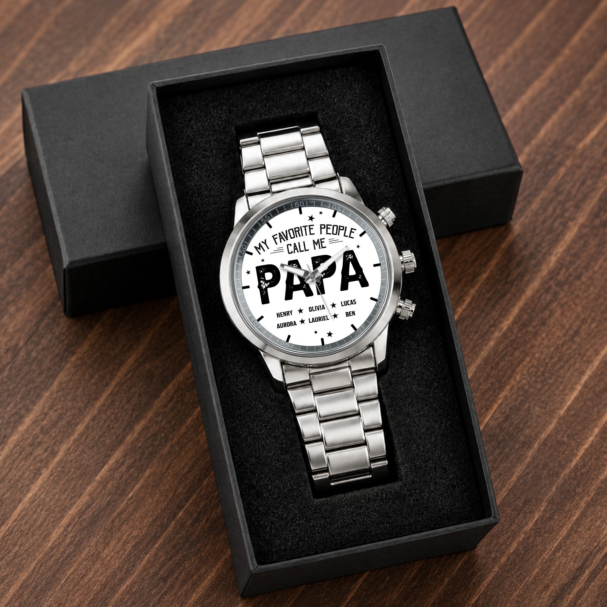 Personalized Custom Men's Watch with Engraved Name Gift for Dad Men's Watch GradoCreations