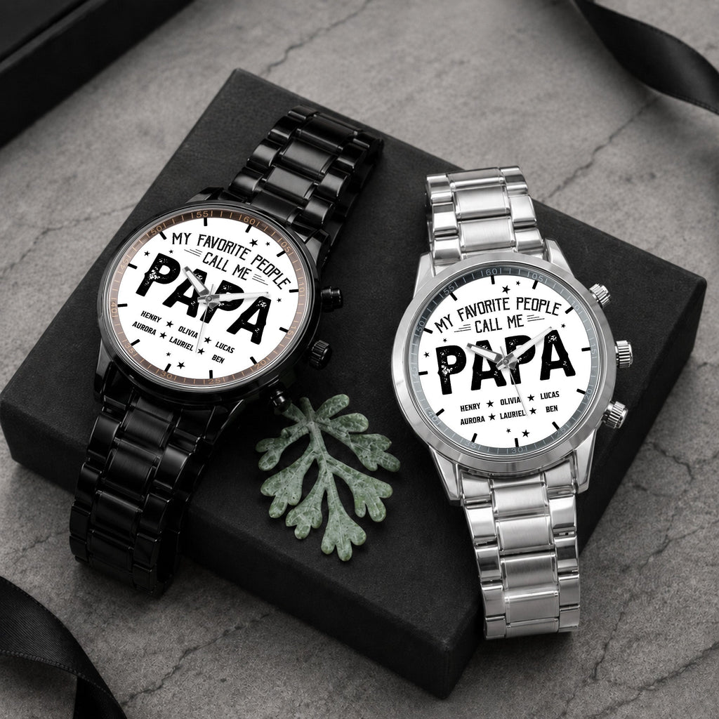 Personalized Custom Men's Watch with Engraved Name Gift for Dad Men's Watch GradoCreations