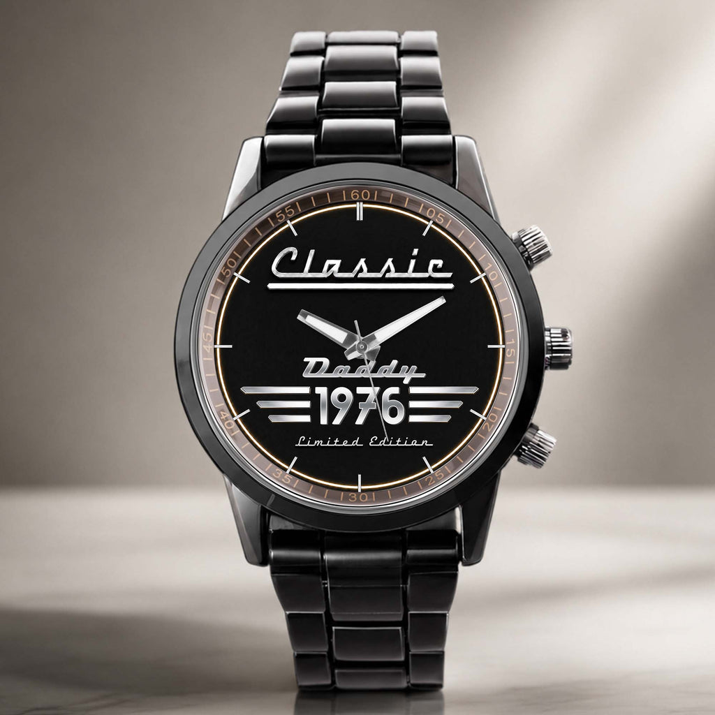 Personalized Men's Watch Custom Name Gift for Dad Black Men's Watch GradoCreations
