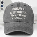Personalized Denim Cap for Dad with Custom Text - Great Gift Washed Denim Cap GradoCreations