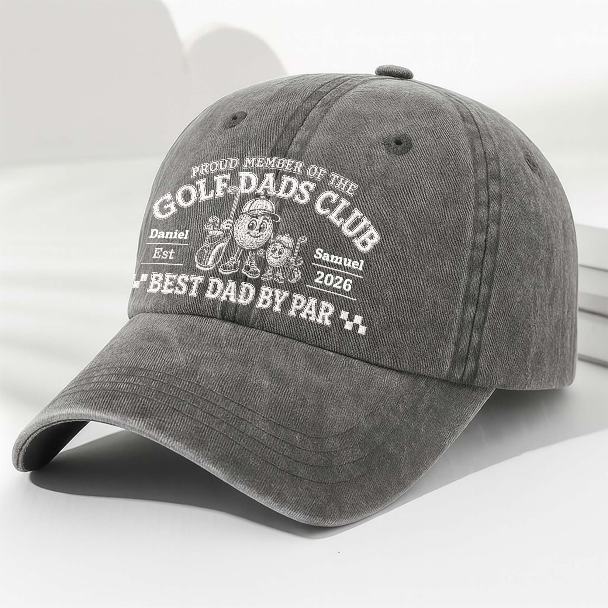 Personalized Washed Denim Cap for Golf Dads Best Dad Gift