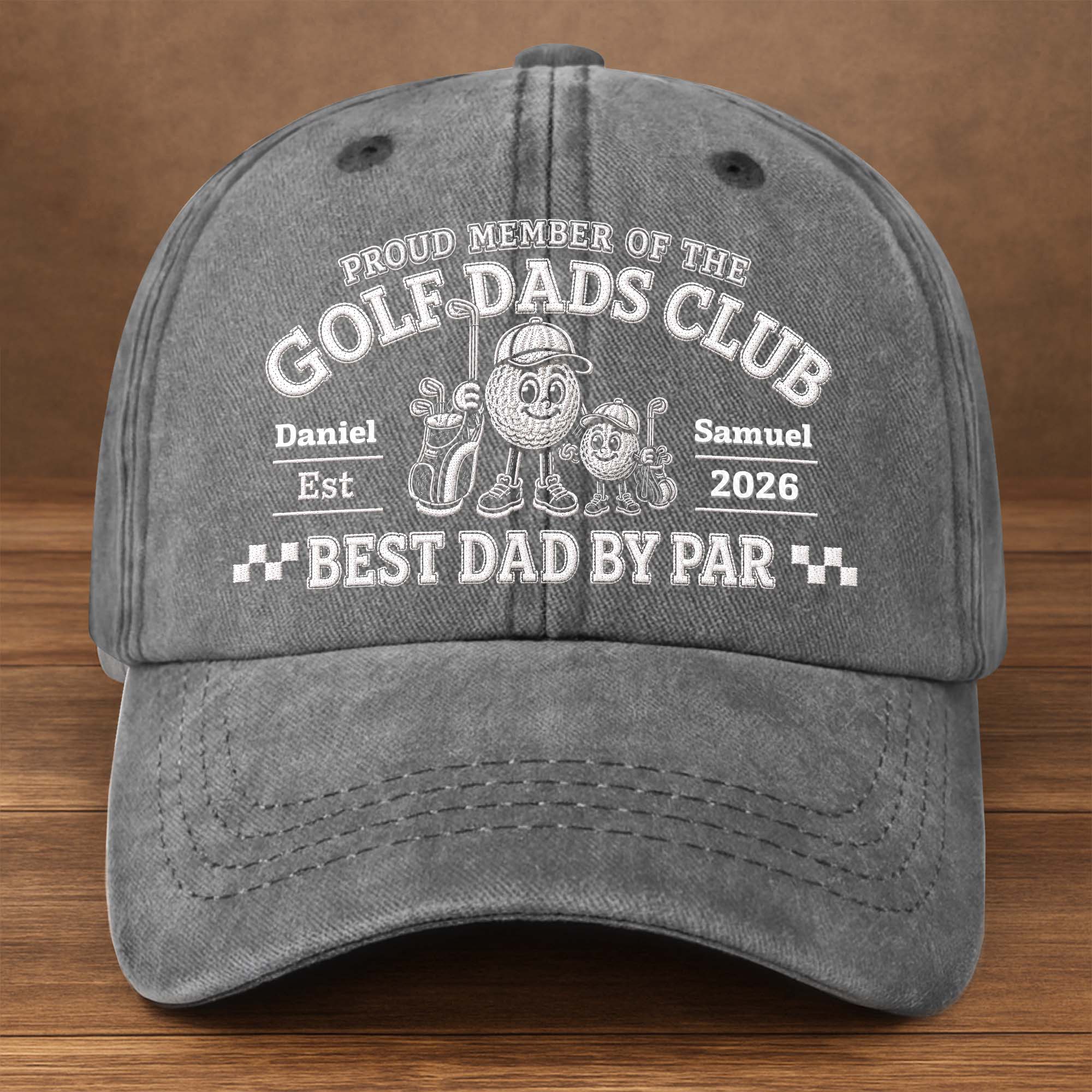 Personalized Washed Denim Cap for Golf Dads Best Dad Gift Washed Denim Cap GradoCreations