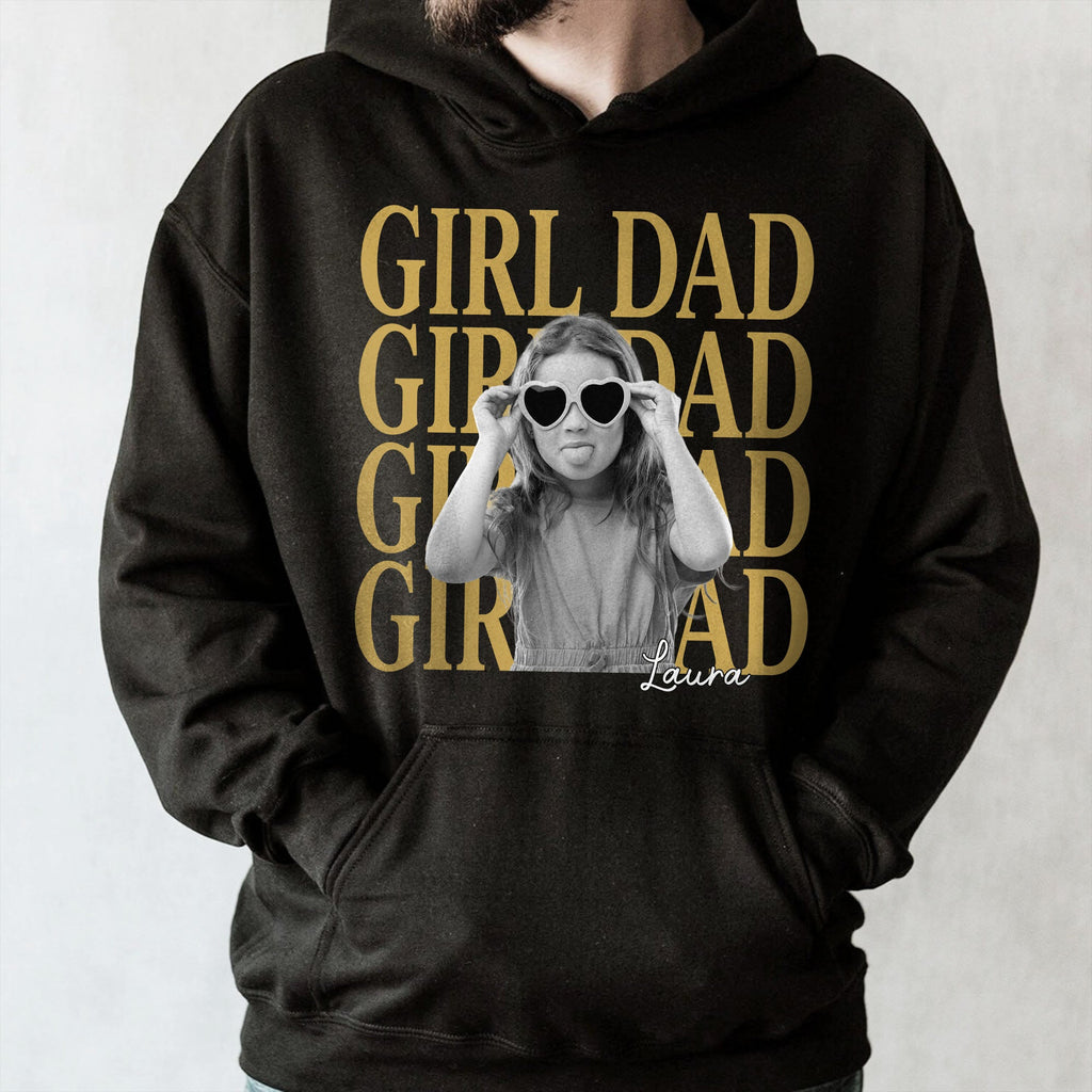 Personalized Girl Dad T-Shirt Custom Photo Gift for Father's Day Shirt GradoCreations
