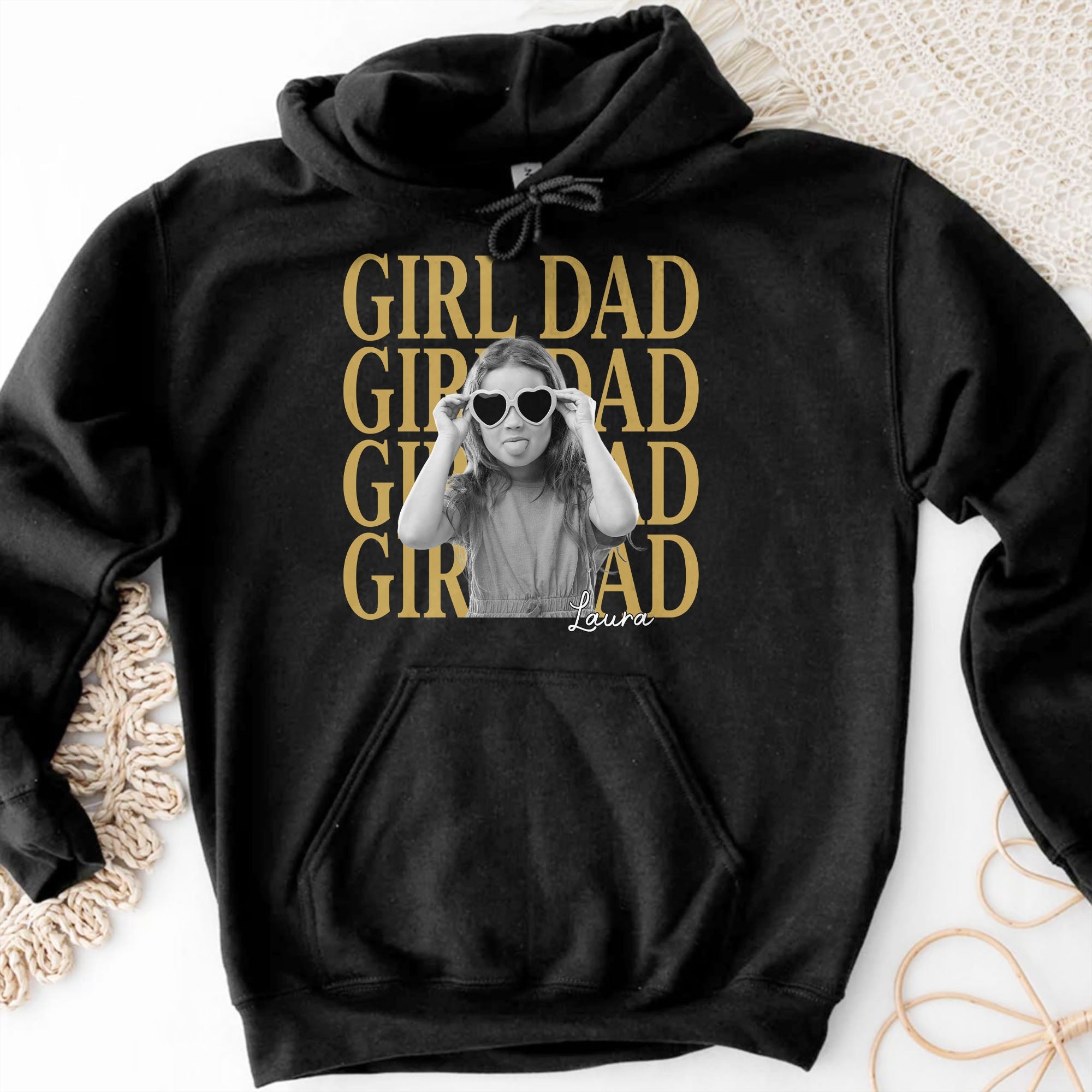 Personalized Girl Dad T-Shirt Custom Photo Gift for Father's Day Shirt GradoCreations