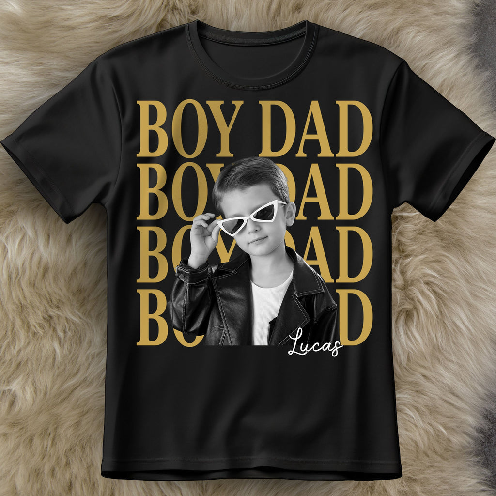 Personalized Girl Dad T-Shirt Custom Photo Gift for Father's Day Shirt GradoCreations