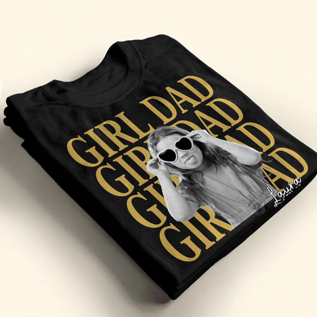 Personalized Girl Dad T-Shirt Custom Photo Gift for Father's Day Shirt GradoCreations