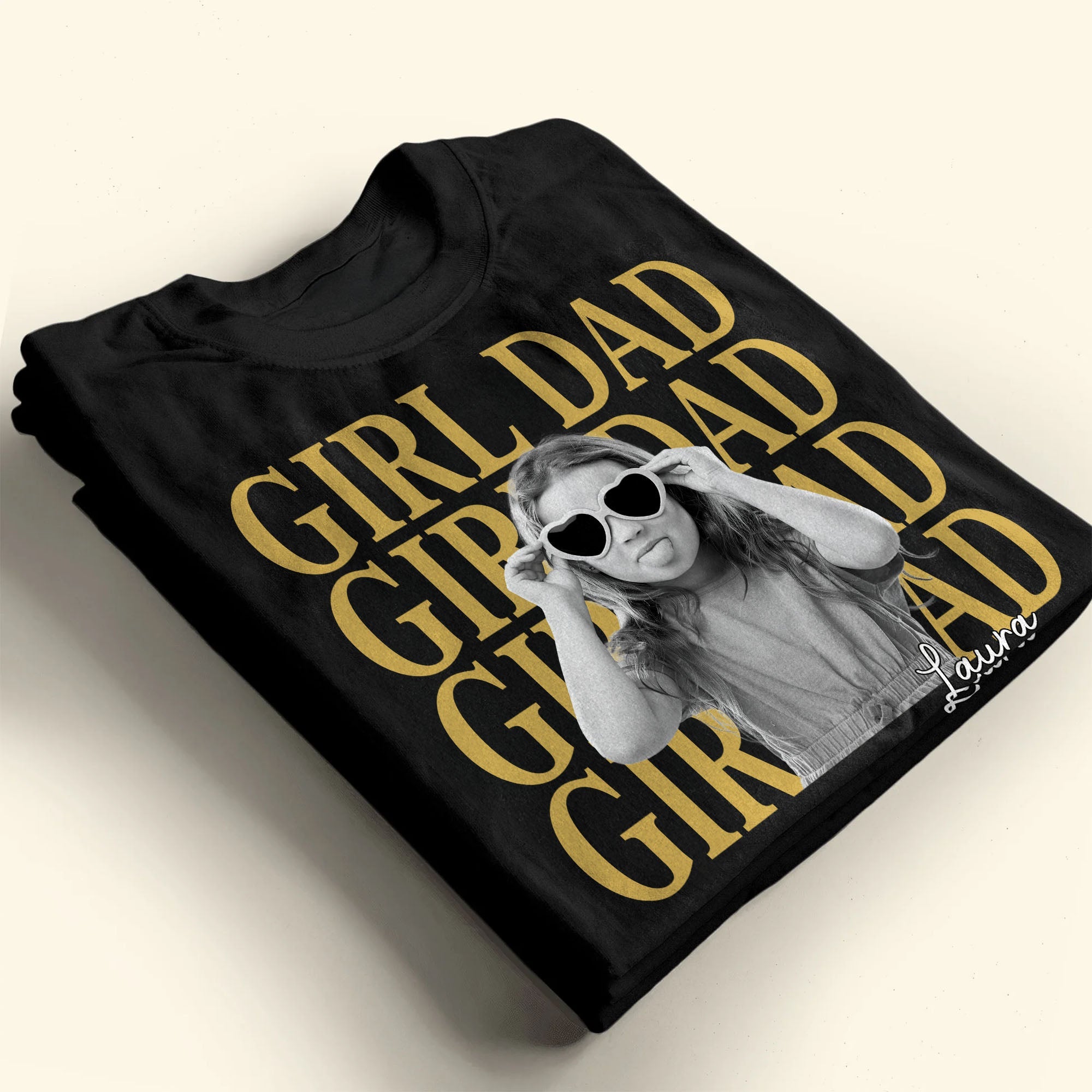Personalized Girl Dad T-Shirt Custom Photo Gift for Father's Day Shirt GradoCreations