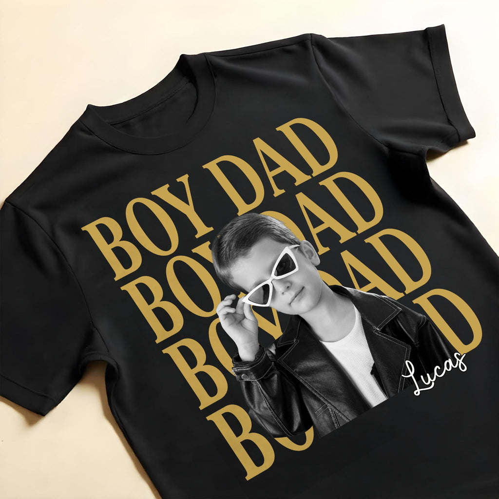 Personalized Girl Dad T-Shirt Custom Photo Gift for Father's Day Shirt GradoCreations