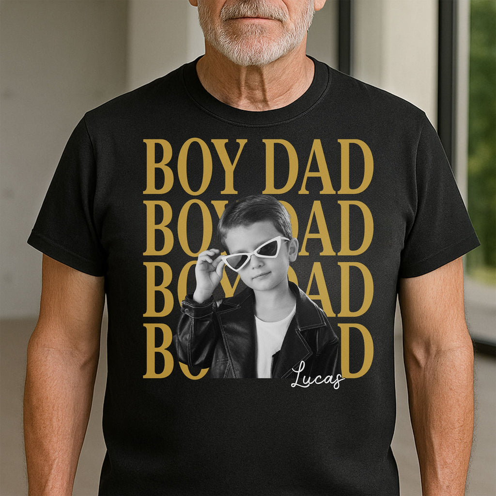 Personalized Girl Dad T-Shirt Custom Photo Gift for Father's Day Shirt GradoCreations