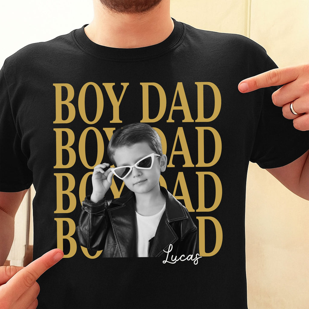 Personalized Girl Dad T-Shirt Custom Photo Gift for Father's Day Shirt GradoCreations