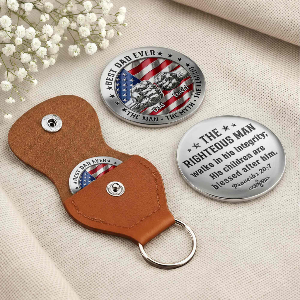 Personalized Pocket Hug Best Dad Ever Gift Custom Token Pocket Hug GradoCreations
