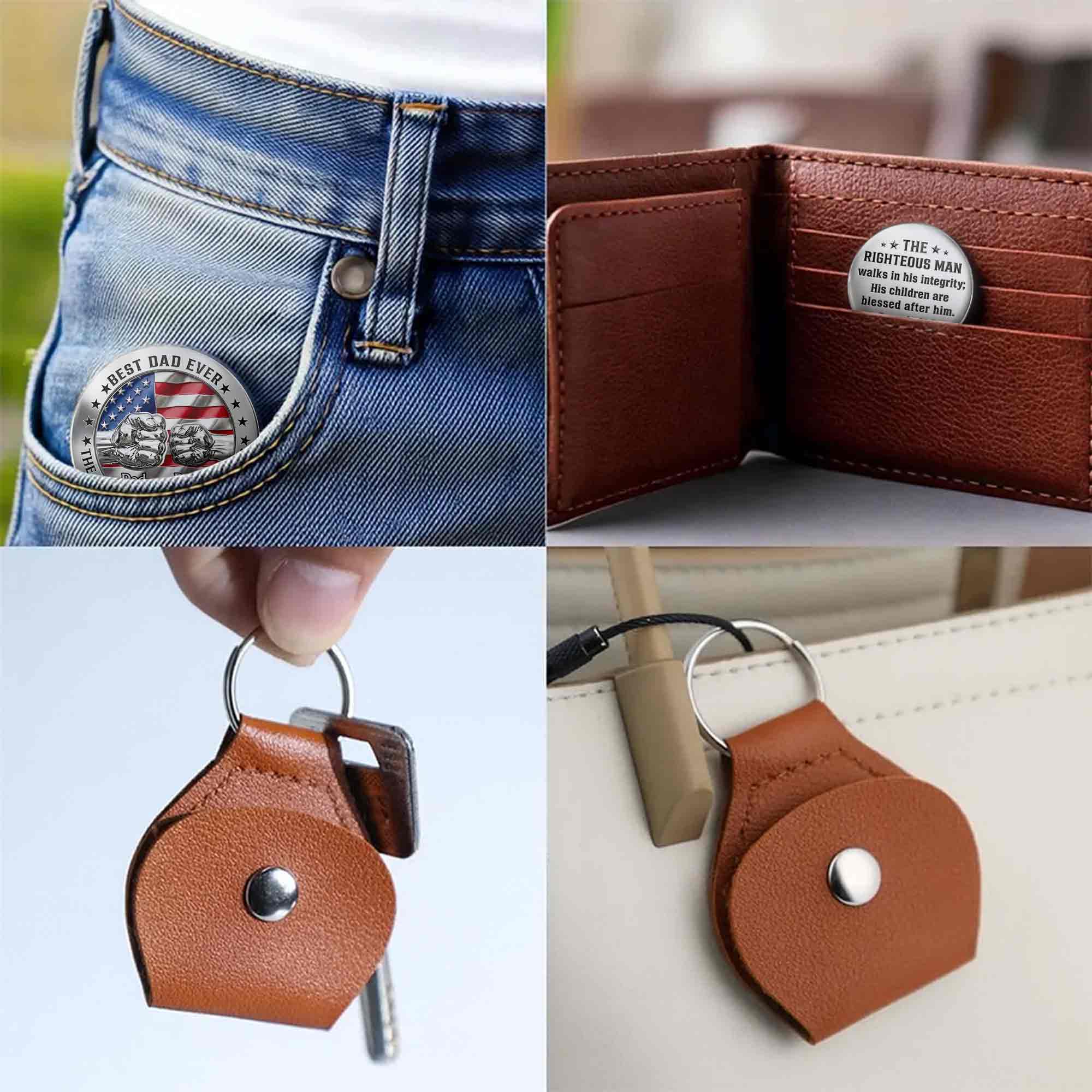Personalized Pocket Hug Best Dad Ever Gift Custom Token Pocket Hug GradoCreations