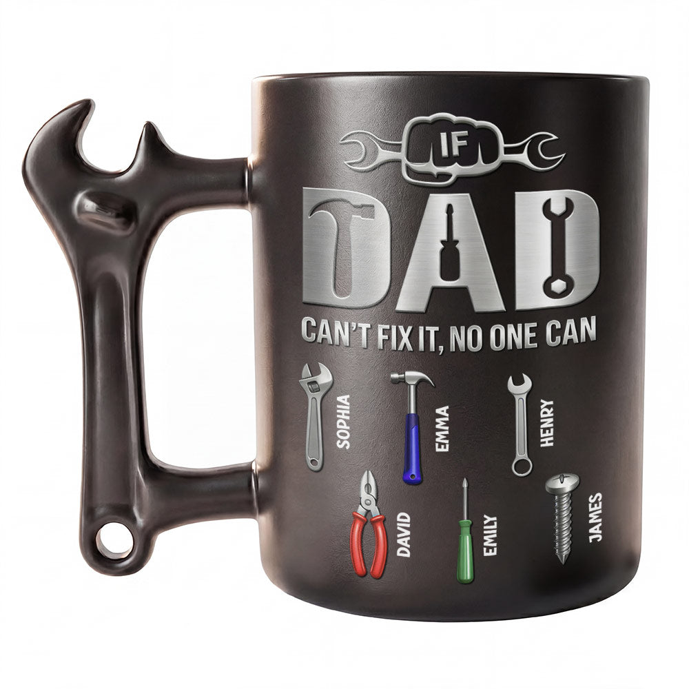 Personalized Wrench Handle Coffee Mug for Dad - Custom Gift Wrench Handle Mug GradoCreations