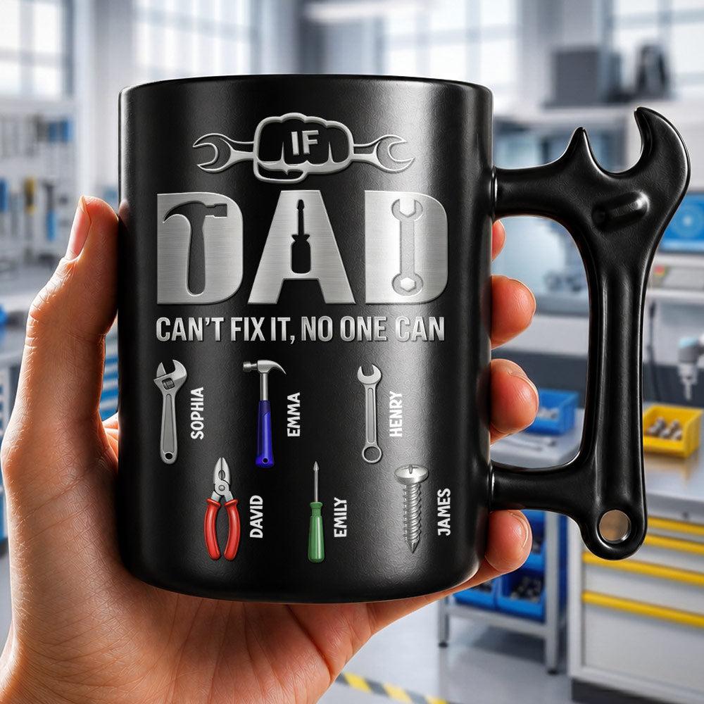 Personalized Wrench Handle Coffee Mug for Dad - Custom Gift Wrench Handle Mug GradoCreations