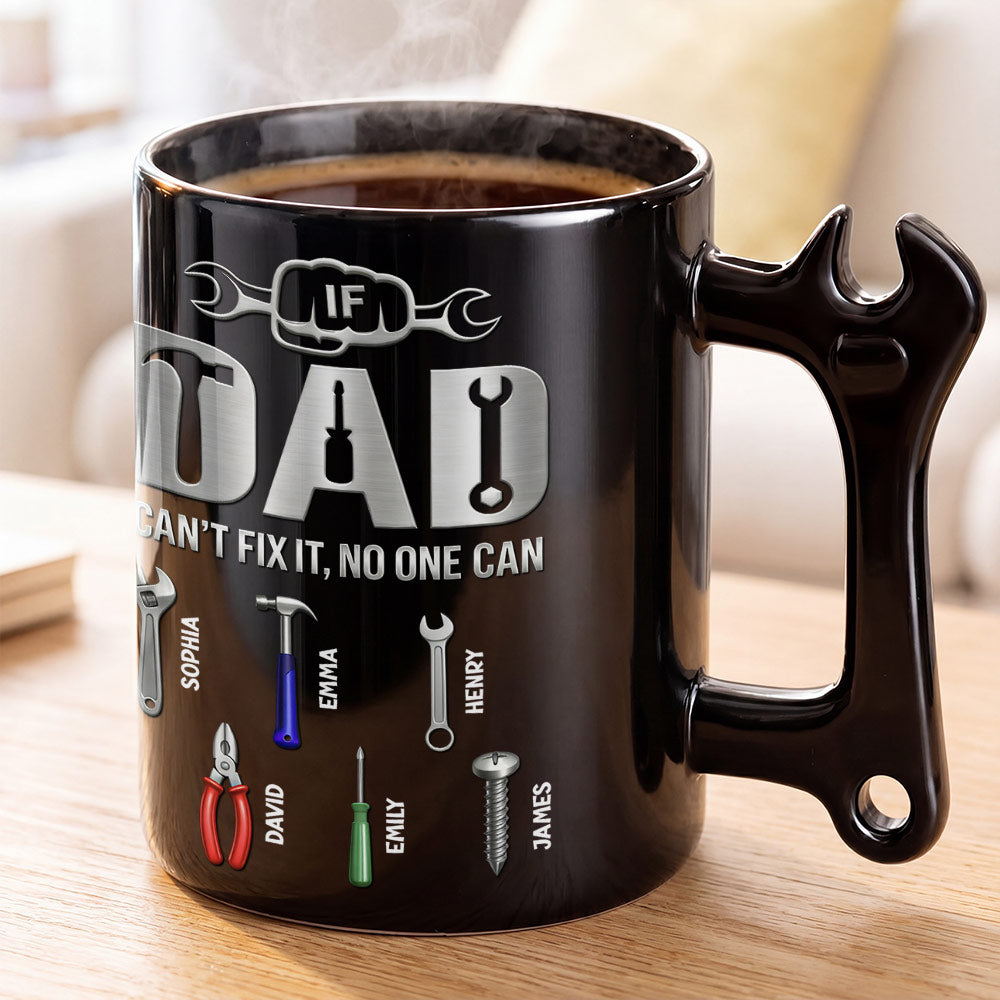 Personalized Wrench Handle Coffee Mug for Dad - Custom Gift Wrench Handle Mug GradoCreations