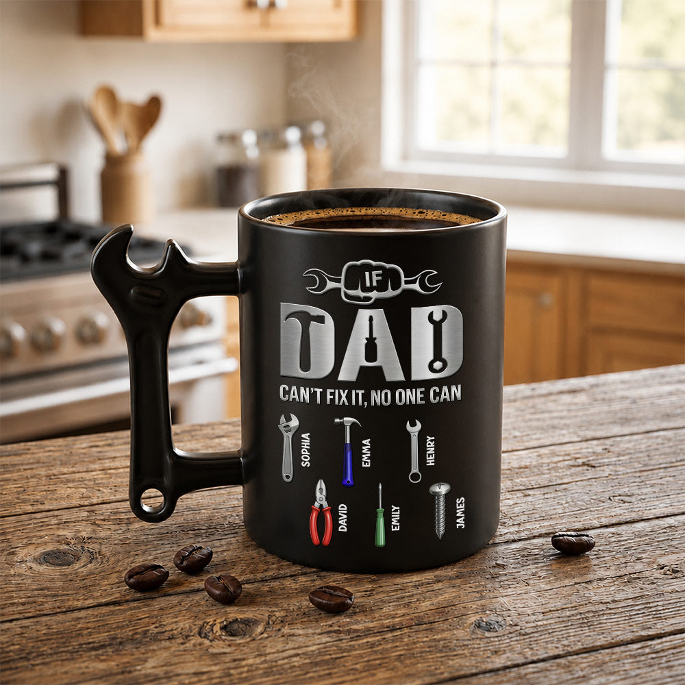 Personalized Wrench Handle Coffee Mug for Dad - Custom Gift Wrench Handle Mug GradoCreations