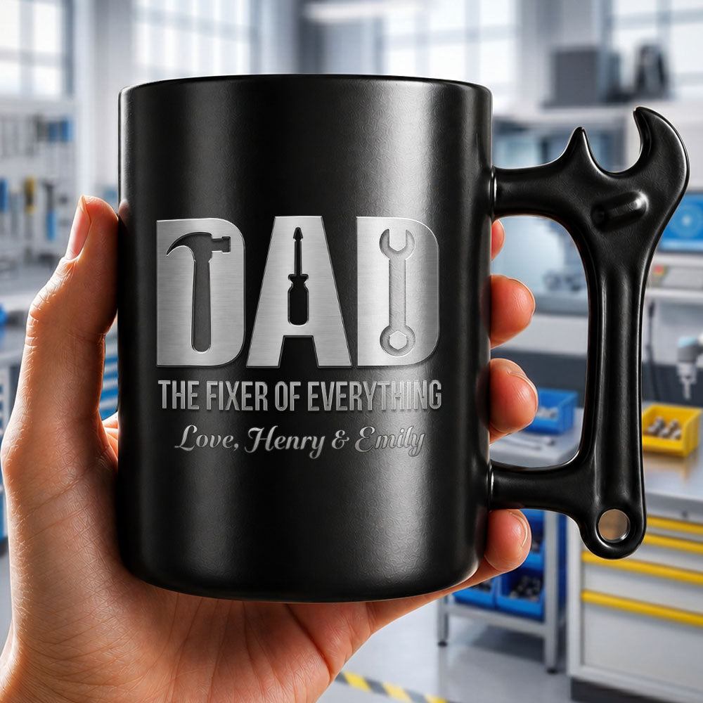 Personalized Wrench Handle Coffee Mug Custom Gift for Dad Wrench Handle Mug GradoCreations