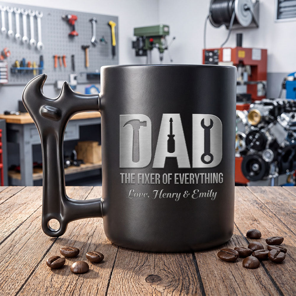 Personalized Wrench Handle Coffee Mug Custom Gift for Dad Wrench Handle Mug GradoCreations