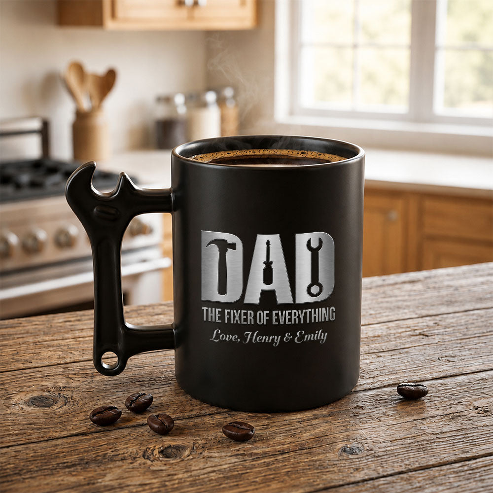 Personalized Wrench Handle Coffee Mug Custom Gift for Dad Wrench Handle Mug GradoCreations