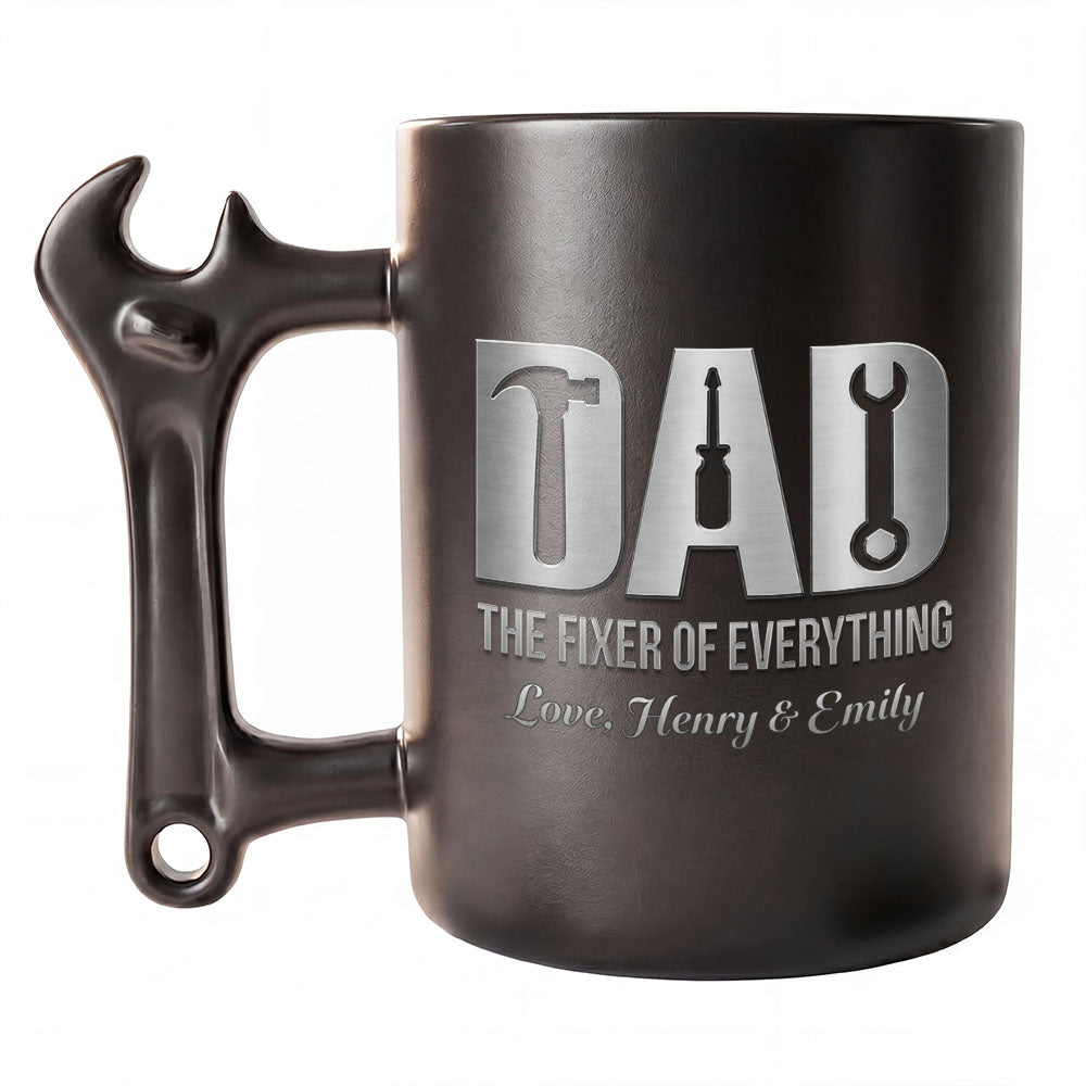 Personalized Wrench Handle Coffee Mug Custom Gift for Dad Wrench Handle Mug GradoCreations