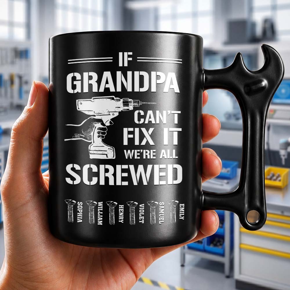 Personalized Wrench Handle Mug Custom Coffee Gift for Dad Wrench Handle Mug GradoCreations
