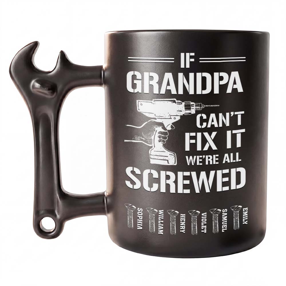 Personalized Wrench Handle Mug Custom Coffee Gift for Dad Wrench Handle Mug GradoCreations