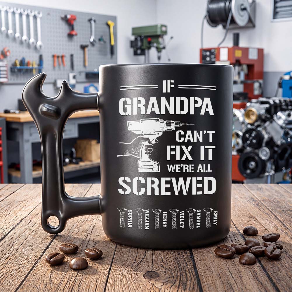 Personalized Wrench Handle Mug Custom Coffee Gift for Dad Wrench Handle Mug GradoCreations