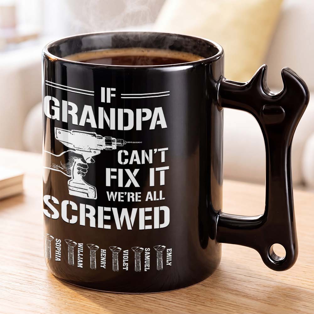 Personalized Wrench Handle Mug Custom Coffee Gift for Dad Wrench Handle Mug GradoCreations