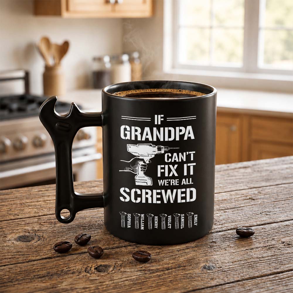 Personalized Wrench Handle Mug Custom Coffee Gift for Dad Wrench Handle Mug GradoCreations