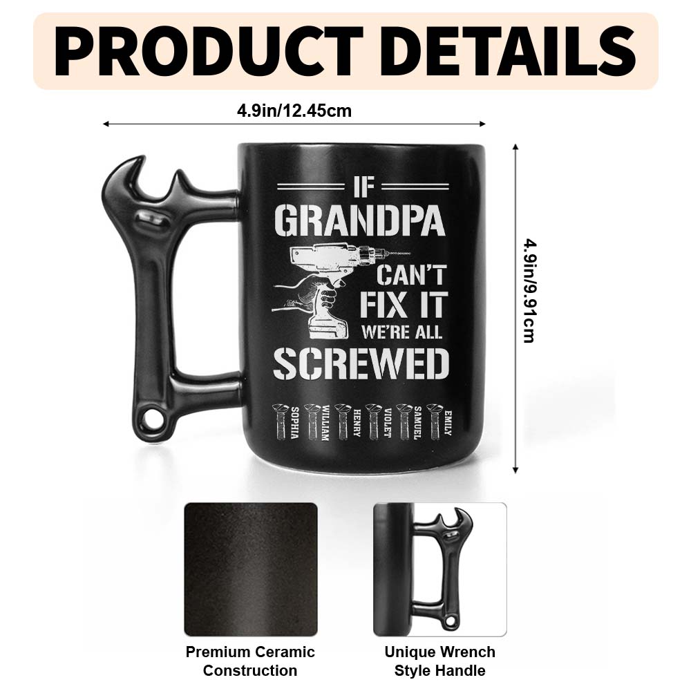 Personalized Wrench Handle Mug Custom Coffee Gift for Dad Wrench Handle Mug GradoCreations