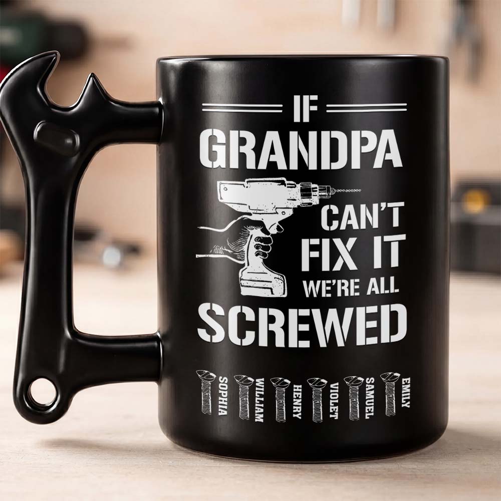Personalized Wrench Handle Mug Custom Coffee Gift for Dad Wrench Handle Mug GradoCreations