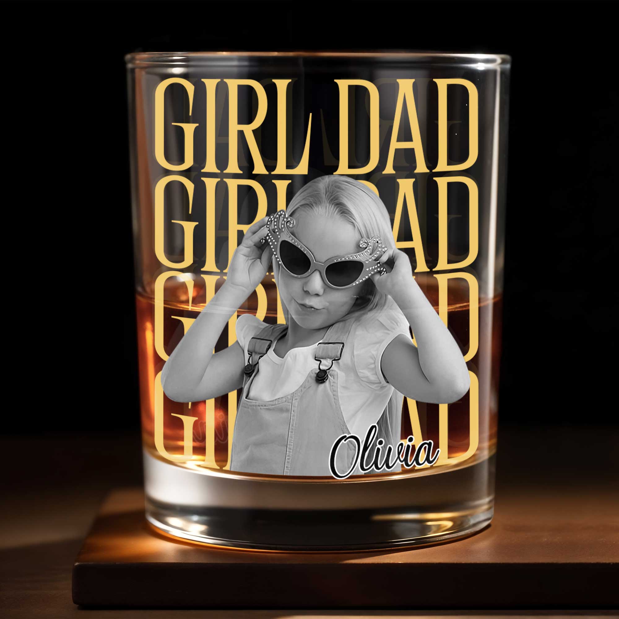 Personalized Custom Whiskey Glass Photo Upload Gift for Dad Whiskey Glass GradoCreations