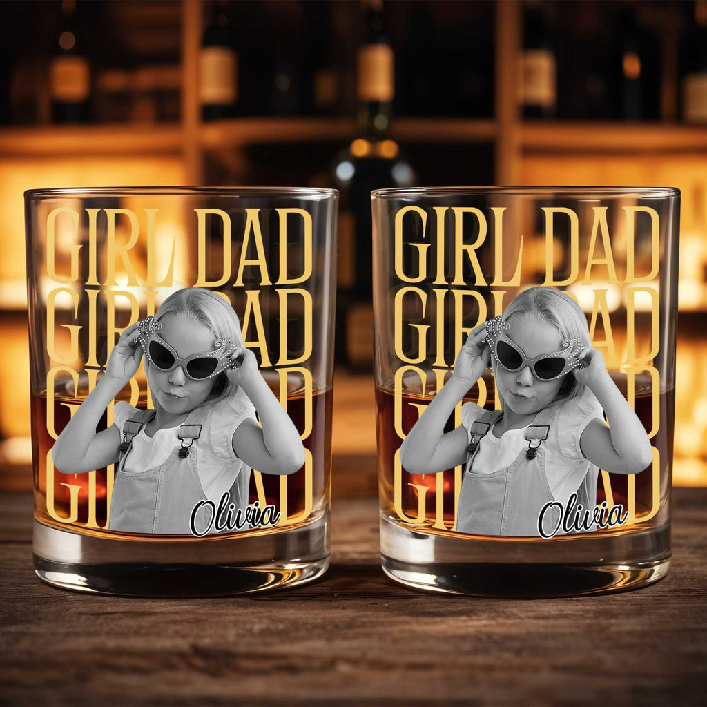 Personalized Custom Whiskey Glass Photo Upload Gift for Dad Whiskey Glass GradoCreations