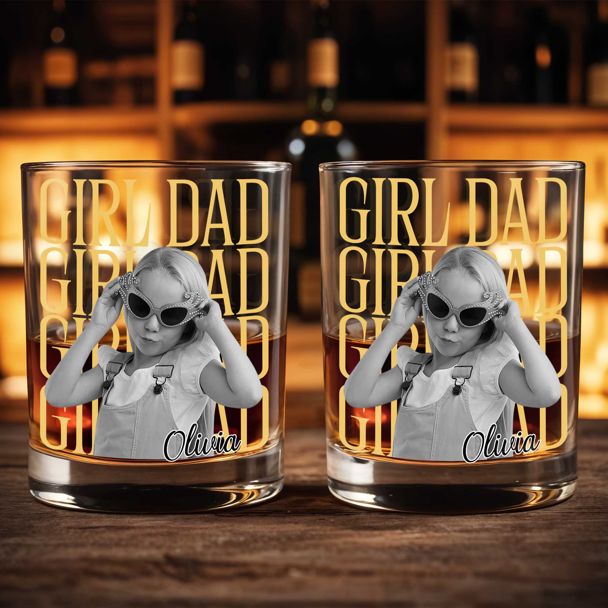 Personalized Custom Whiskey Glass Photo Upload Gift for Dad Whiskey Glass GradoCreations