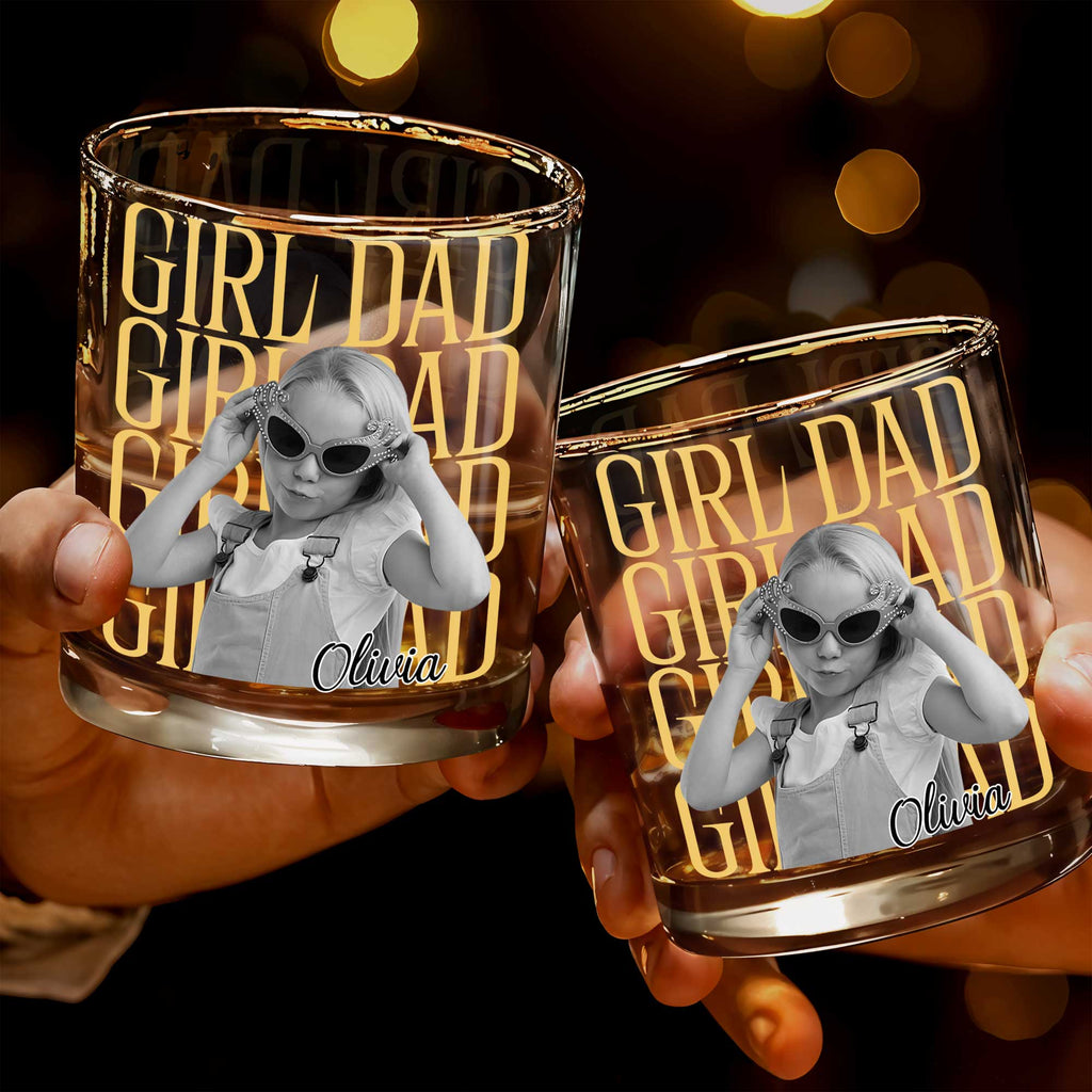 Personalized Custom Whiskey Glass Photo Upload Gift for Dad Whiskey Glass GradoCreations