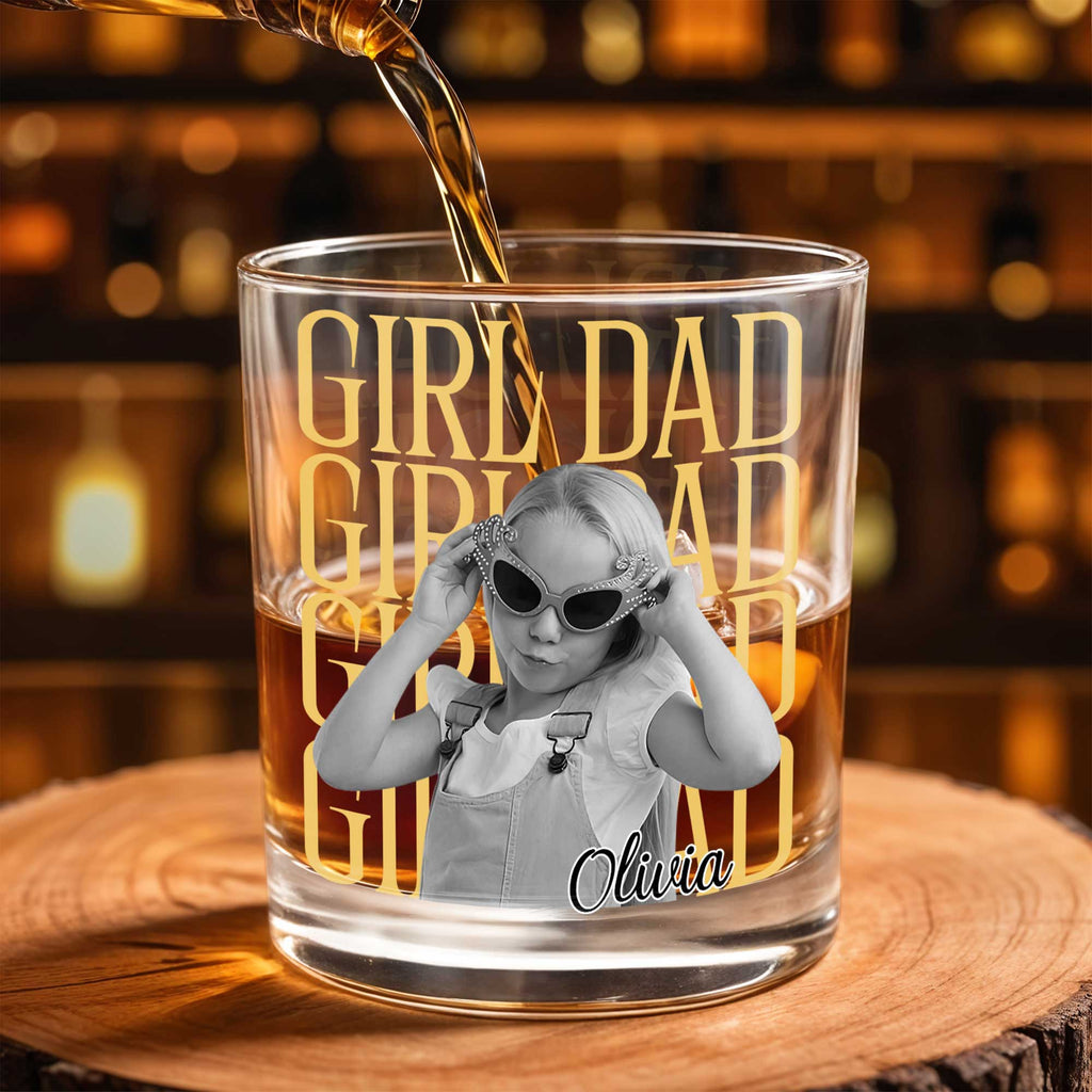 Personalized Custom Whiskey Glass Photo Upload Gift for Dad Whiskey Glass GradoCreations