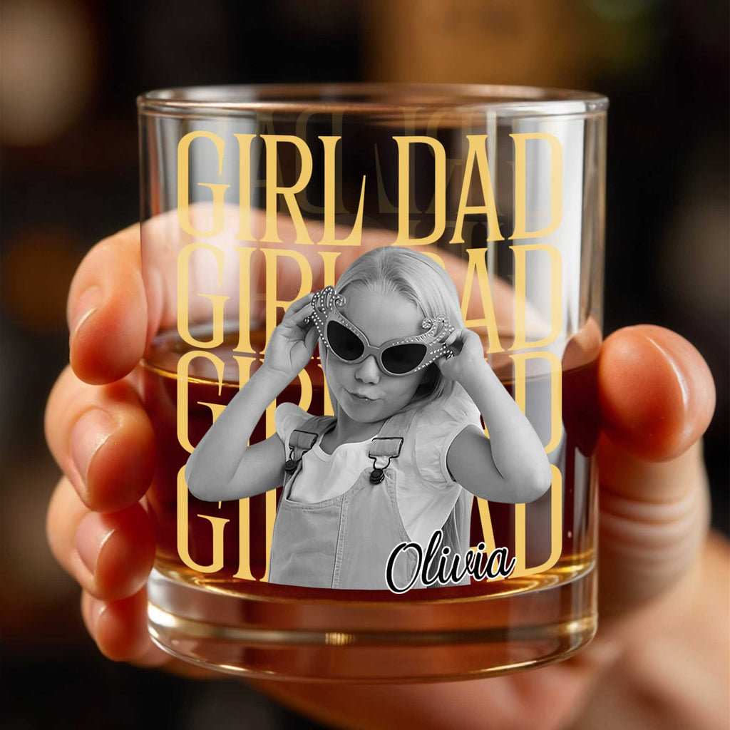 Personalized Custom Whiskey Glass Photo Upload Gift for Dad Whiskey Glass GradoCreations
