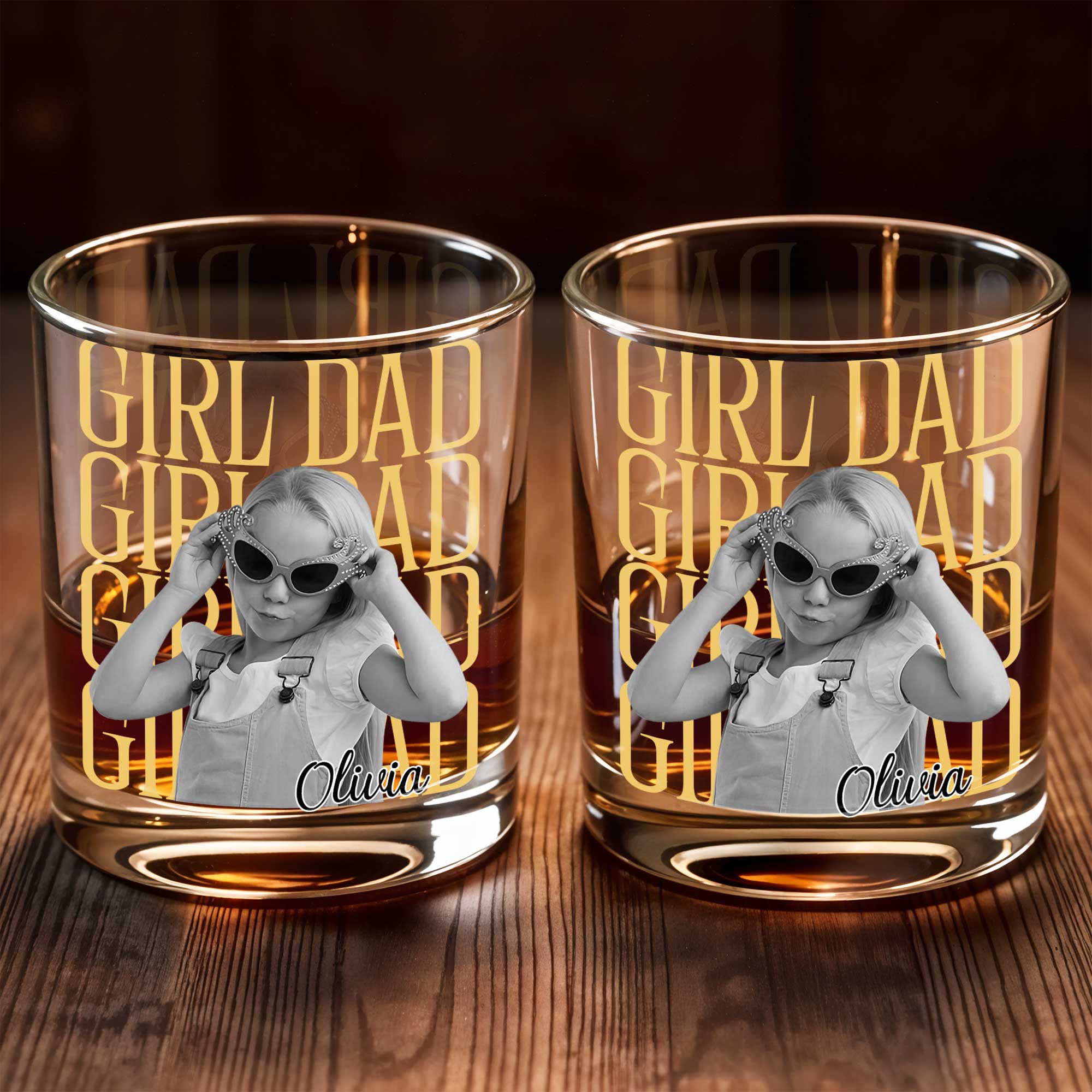 Personalized Custom Whiskey Glass Photo Upload Gift for Dad Whiskey Glass GradoCreations
