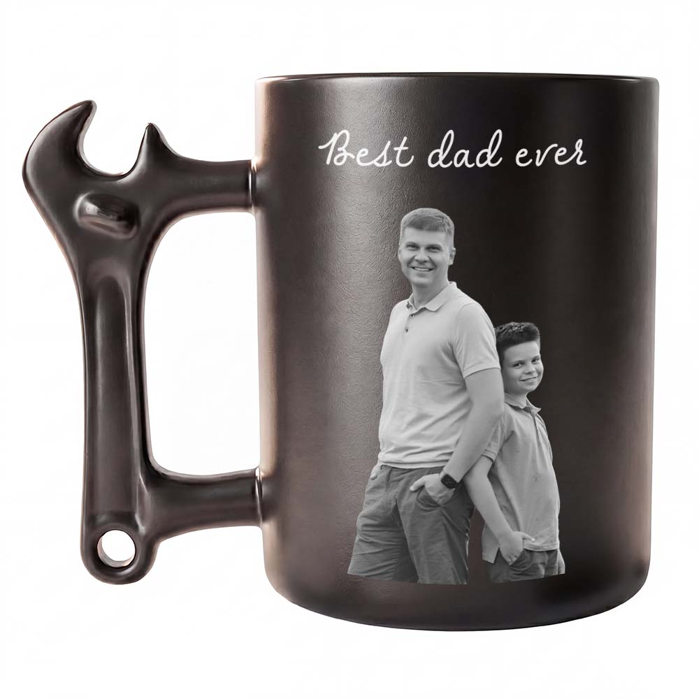 Personalized Wrench Handle Coffee Mug Custom Photo Gift for Dad Wrench Handle Mug GradoCreations
