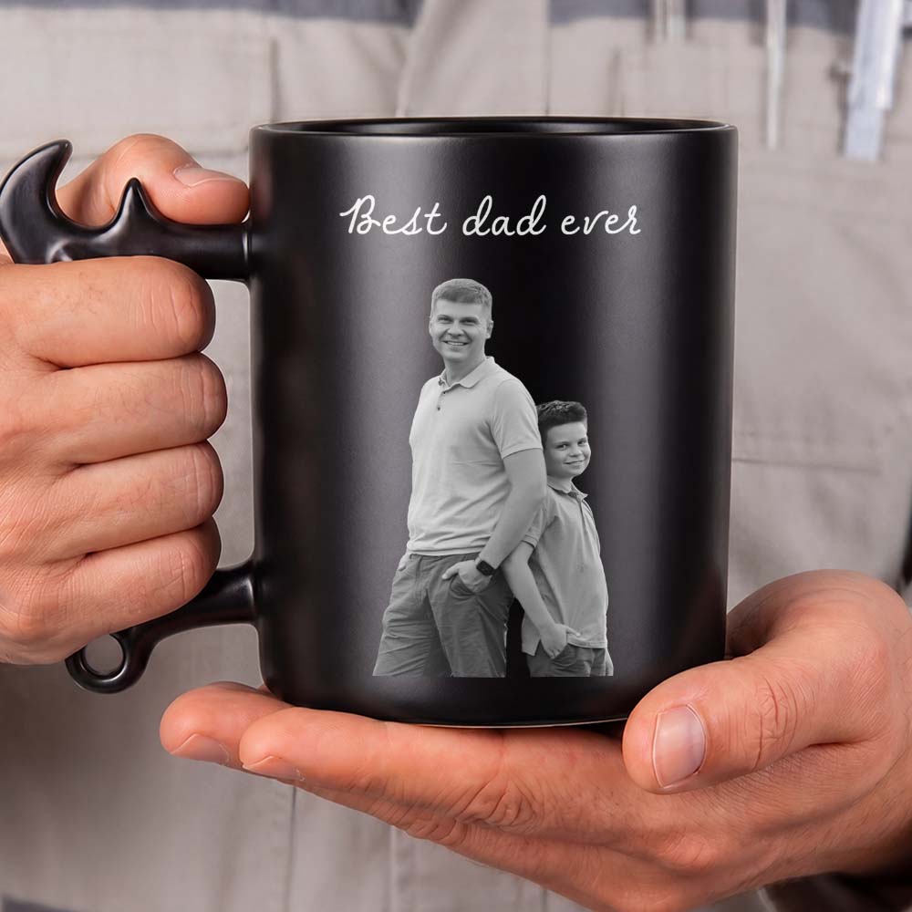 Personalized Wrench Handle Coffee Mug Custom Photo Gift for Dad Wrench Handle Mug GradoCreations